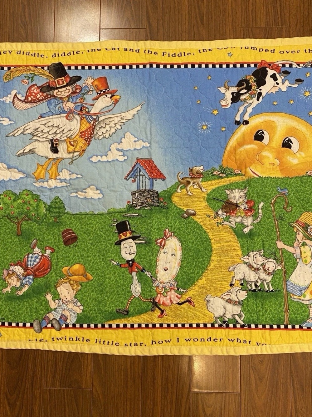 Mary Engelbreit Nursery Rhymes Quilt Blanket Wall Hanging Mother Goose Vintage